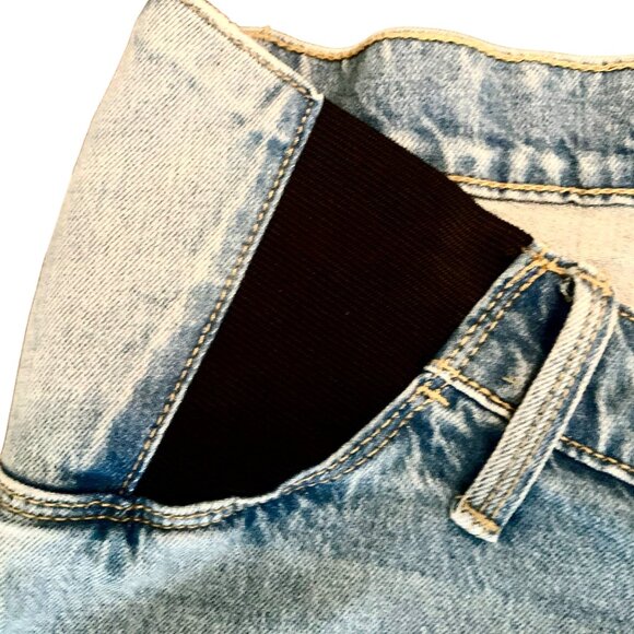 Isabel Maternity Side Panel Midi Maternity Jean Shorts Size 12/31 Under Belly - Picture 5 of 12